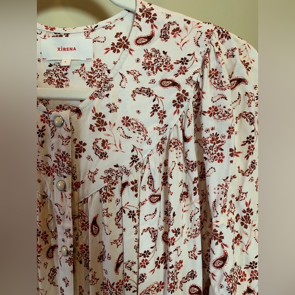 Xirena Esme Maxi Dress in White/Cream and Red Paisley - Picture 9 of 10